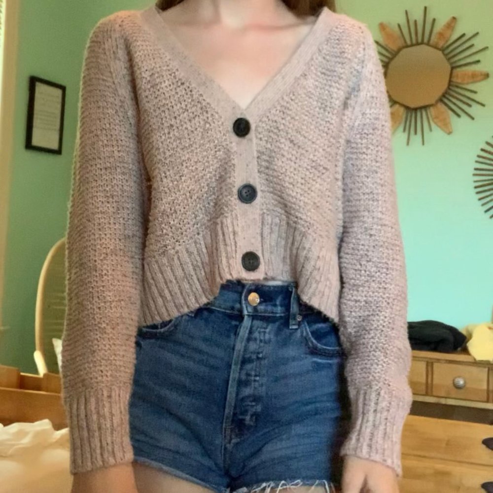American Eagle Cropped Knit Sweater